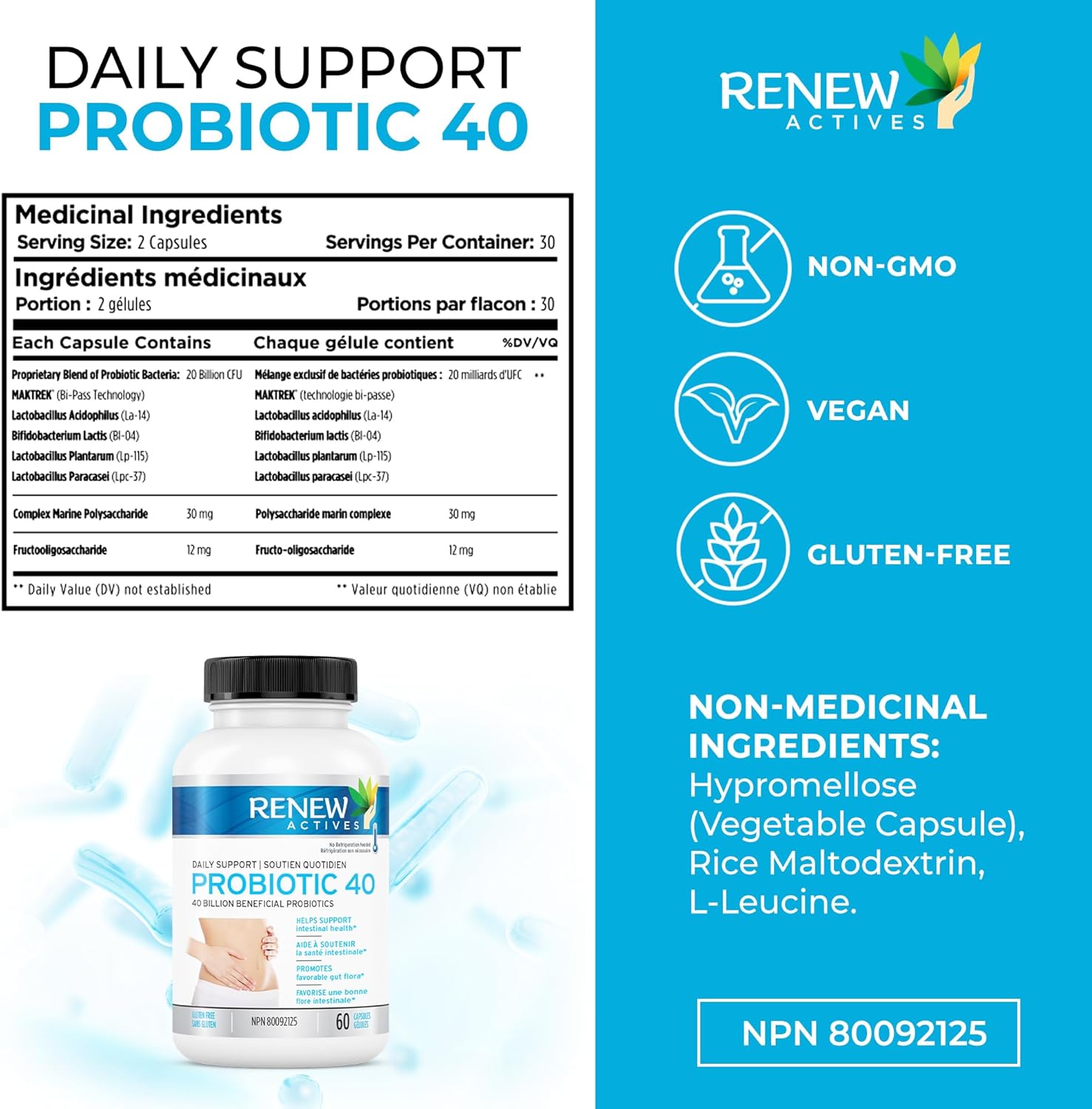 Renew Actives Double Strength Probiotic 40 Billion