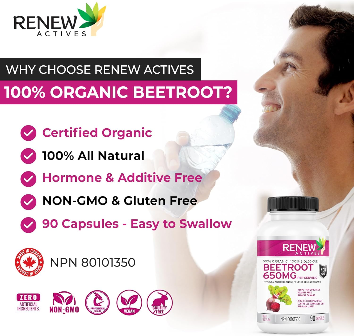Renew Actives Organic Beetroot Supplement 1300mg