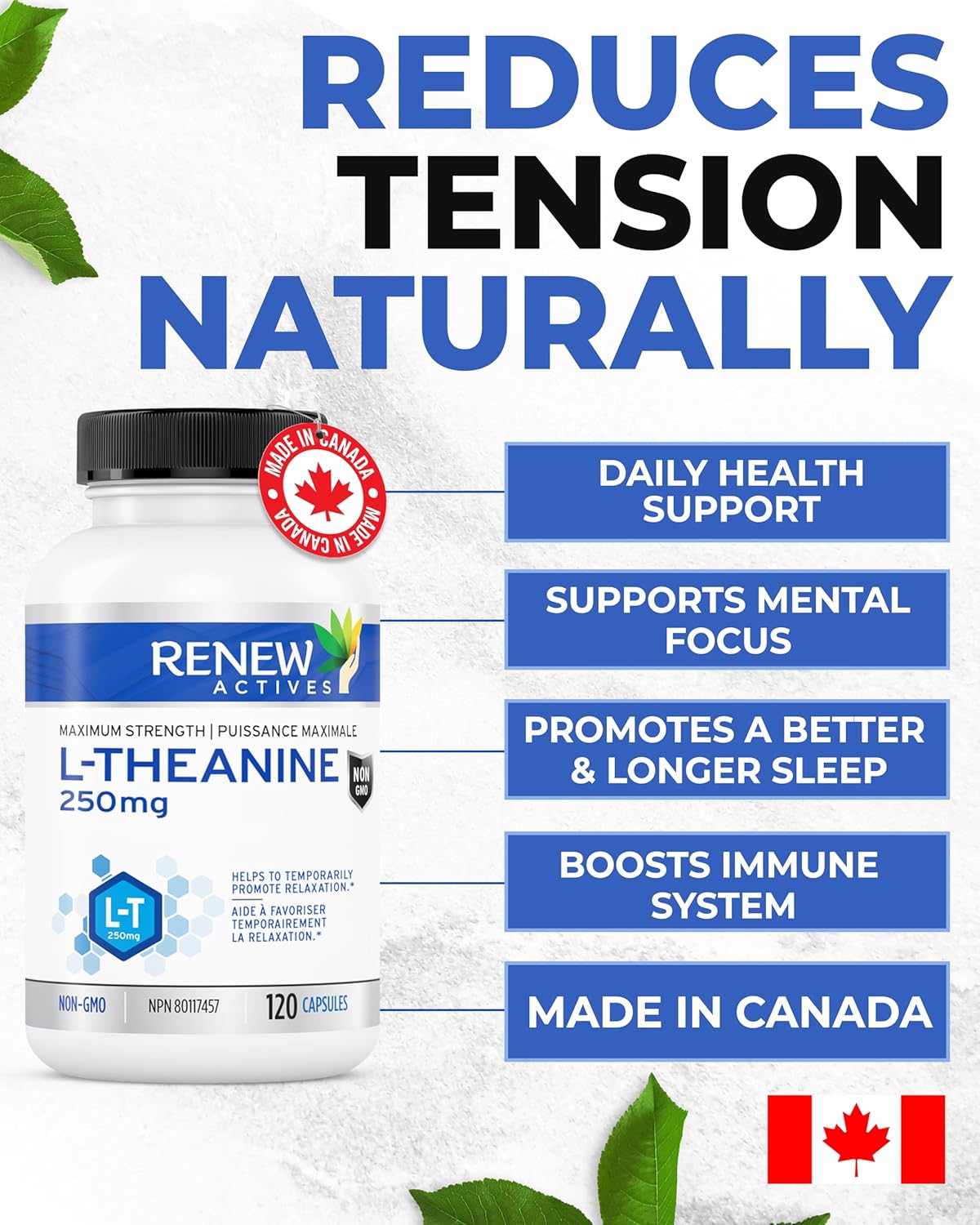 Renews Active L-Theanine Supplement, 250mg