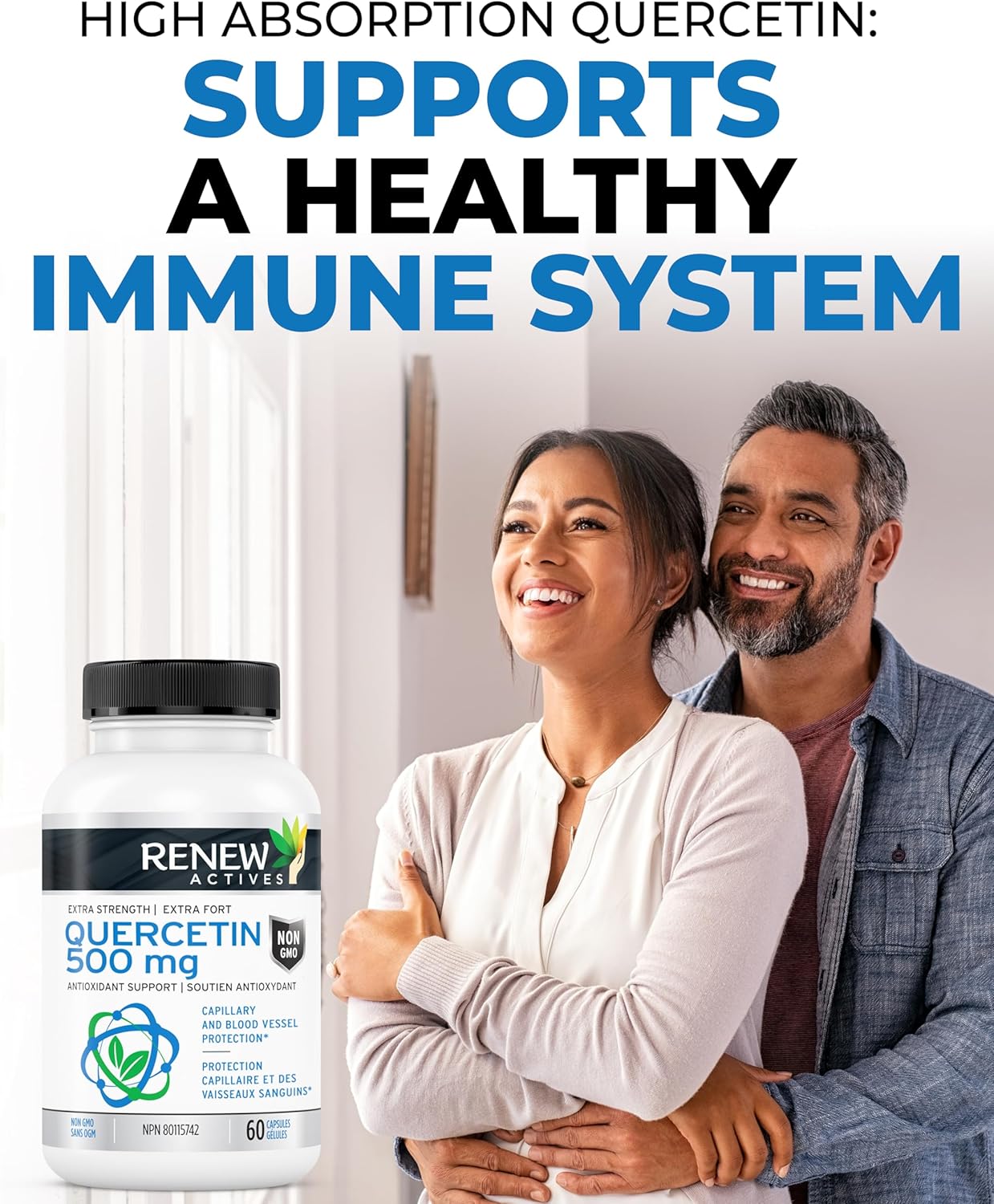 Renew Actives Quercetin 500mg, 60 Capsules, Natural Bioflavonoid Antioxidant