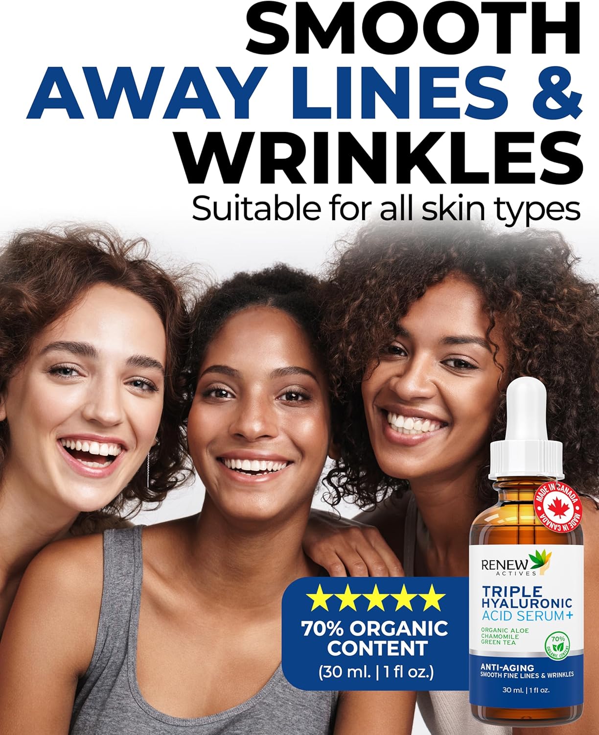 Renew Actives Hyaluronic Acid Serum for Face 30 mL / 1 Fl Oz