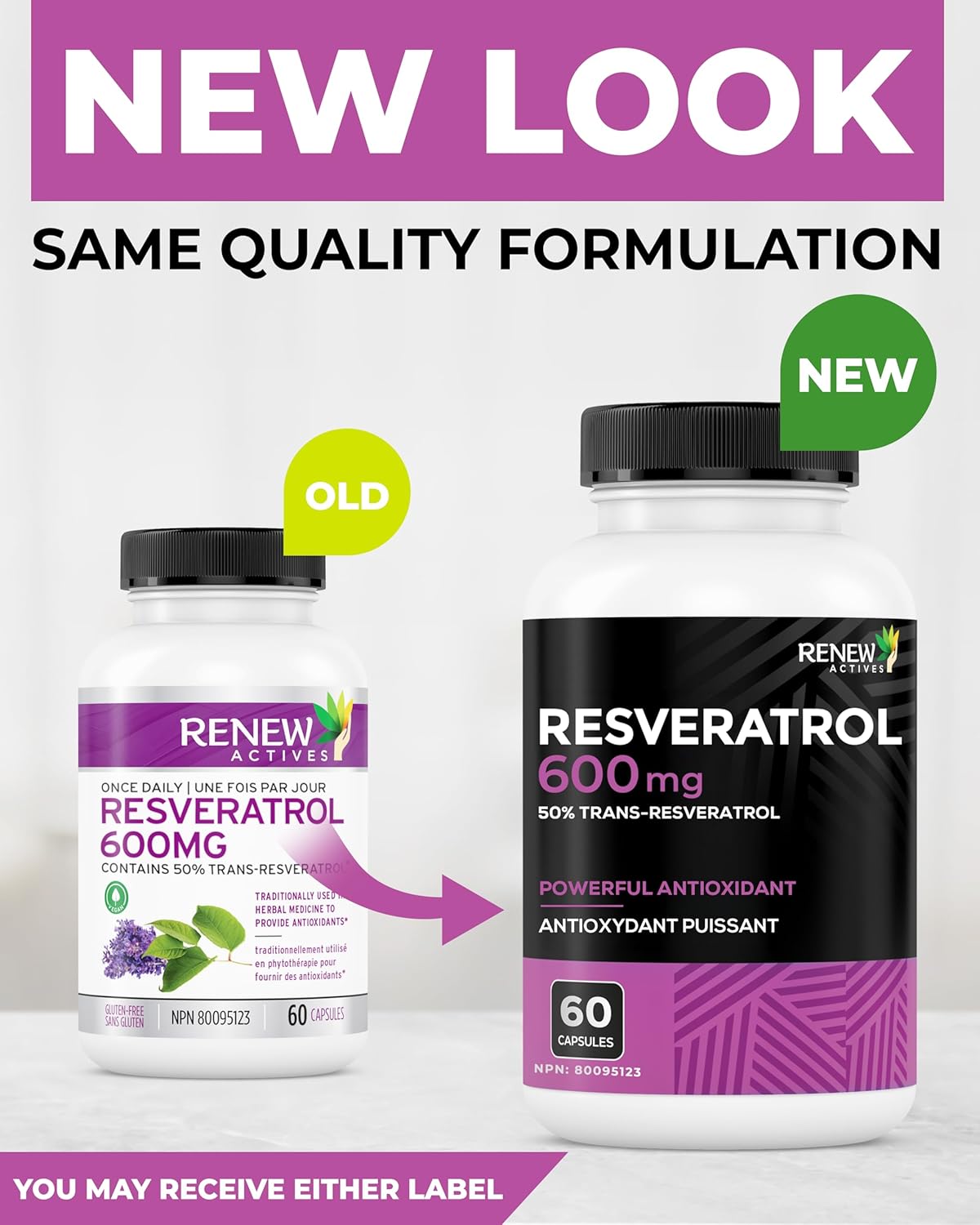 Renew Actives Optimized Resveratrol Supplement 600mg