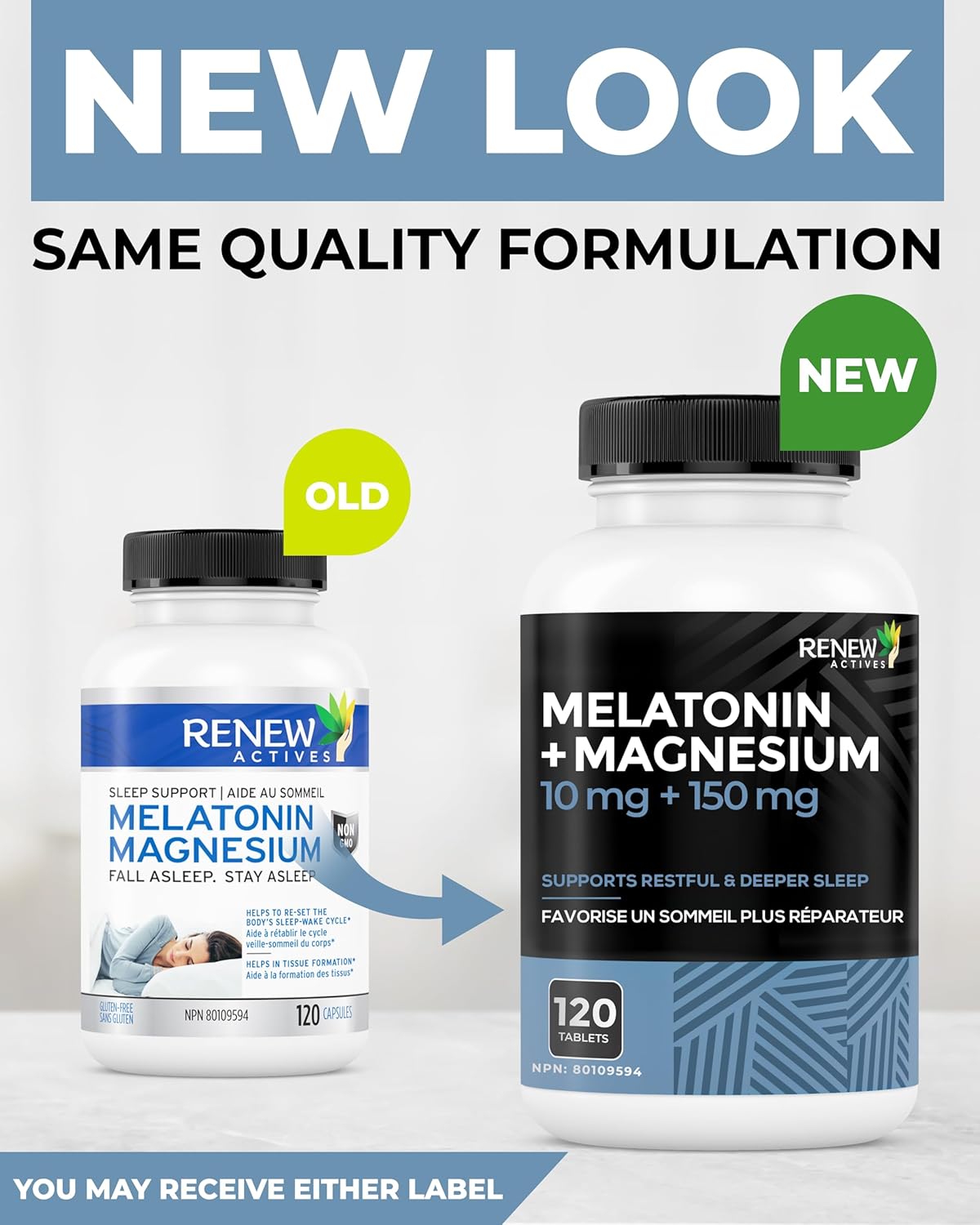 Renew Actives Melatonin: Magnesium Sleep Aid Vitamins with 10mg of Melatonin