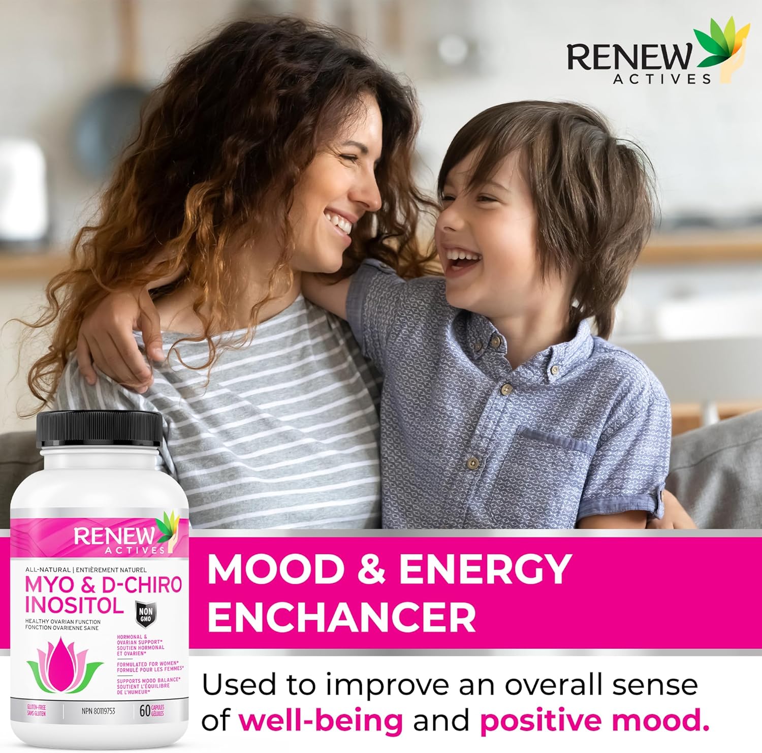 Renew Actives Myo-Inositol & D-Chiro Inositol Capsules 40:1 Ratio for Max Absorption