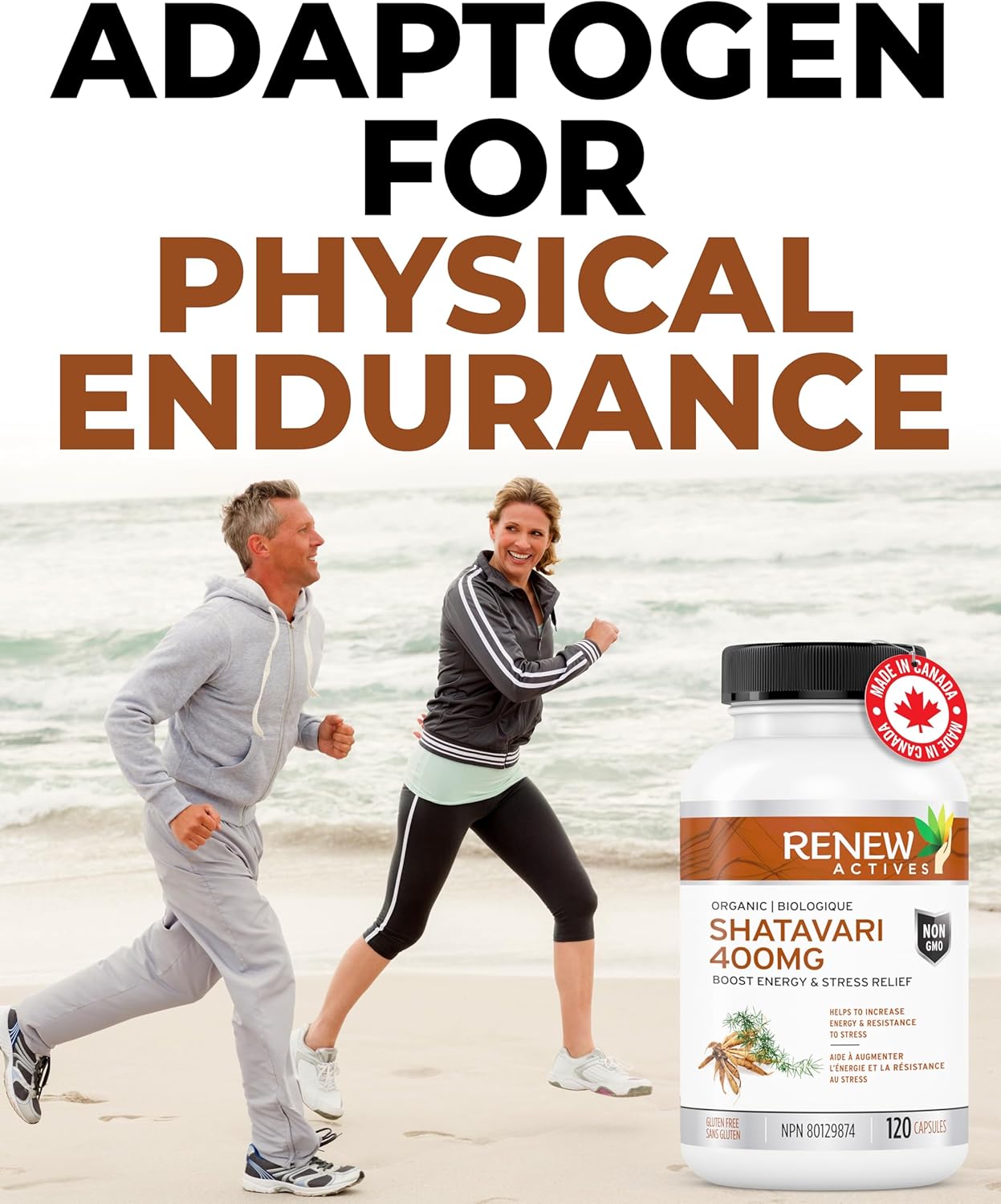 Renew Actives Shatavari 400mg – Natural Adaptogen for Energy & Vitality – 120 Capsules