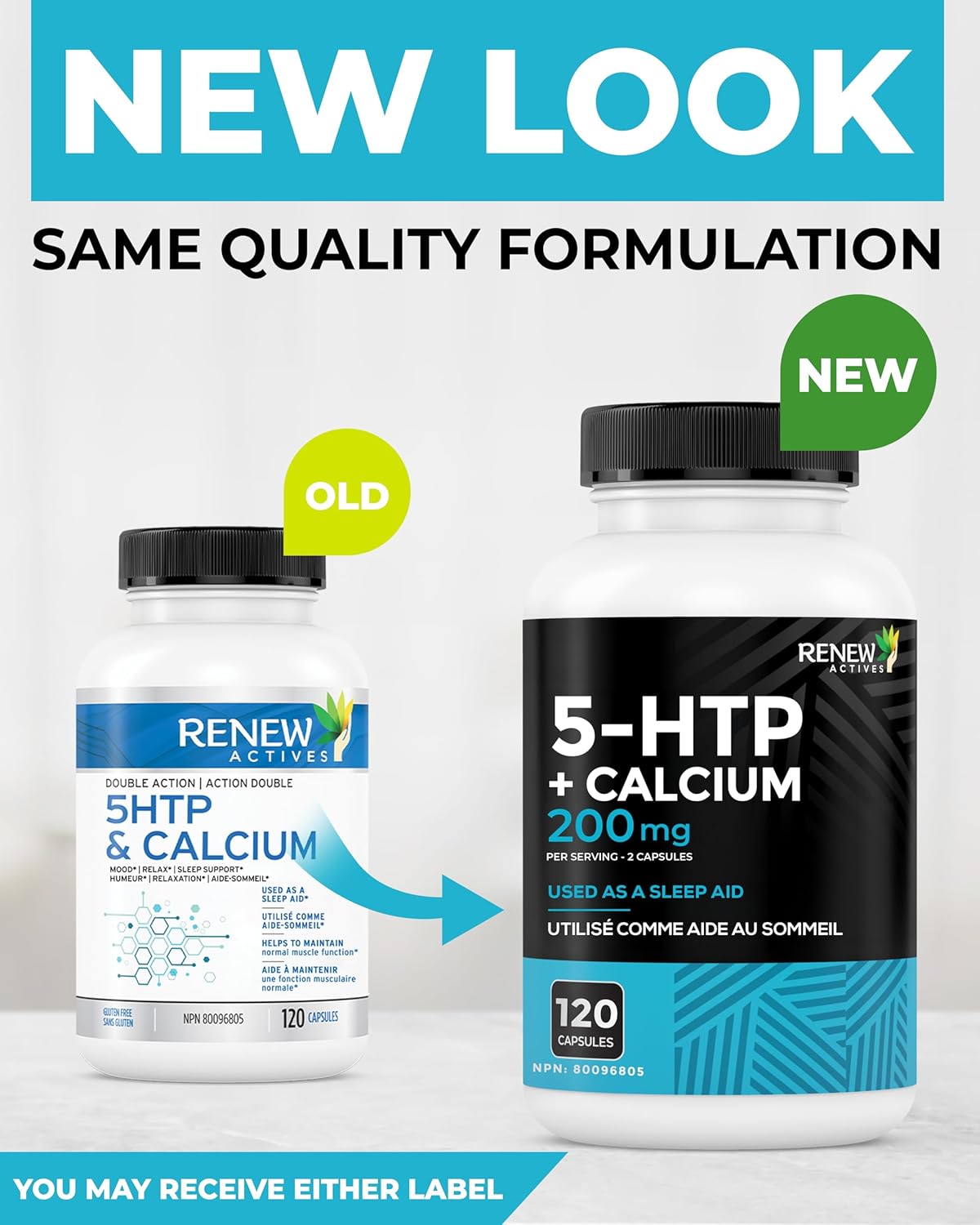 Renew Actives 5HTP & Calcium 200mg Supplement