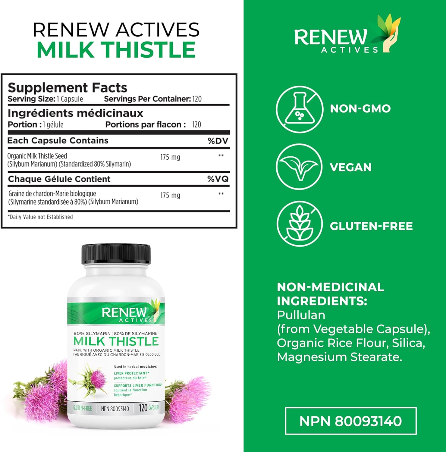 Renew Actives Milk Thistle 175mg  - 120 Capsules