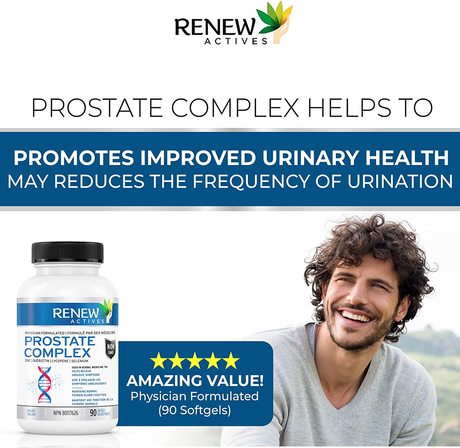 Renew Actives Prostate Complex with Saw Palmetto - 90 Count