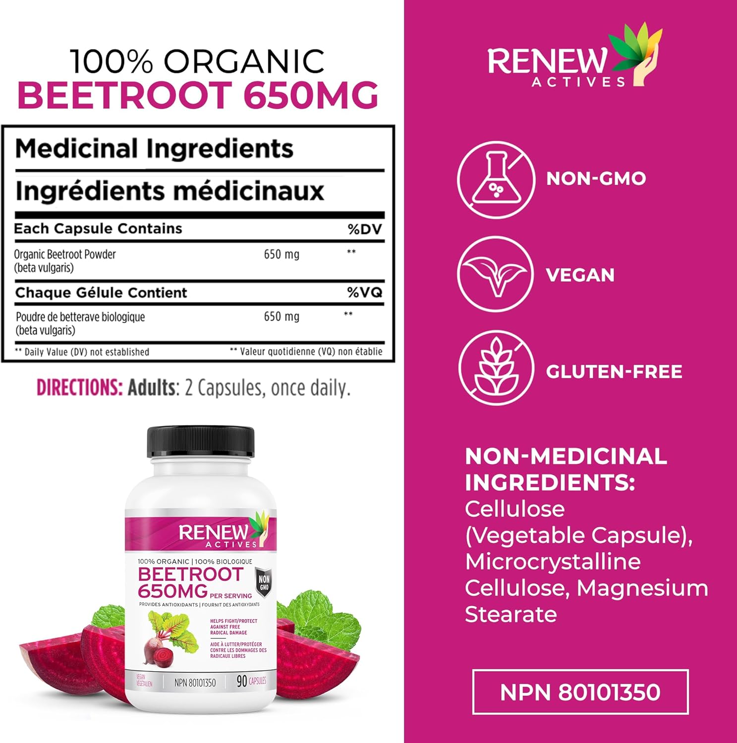 Renew Actives Organic Beetroot Supplement 1300mg