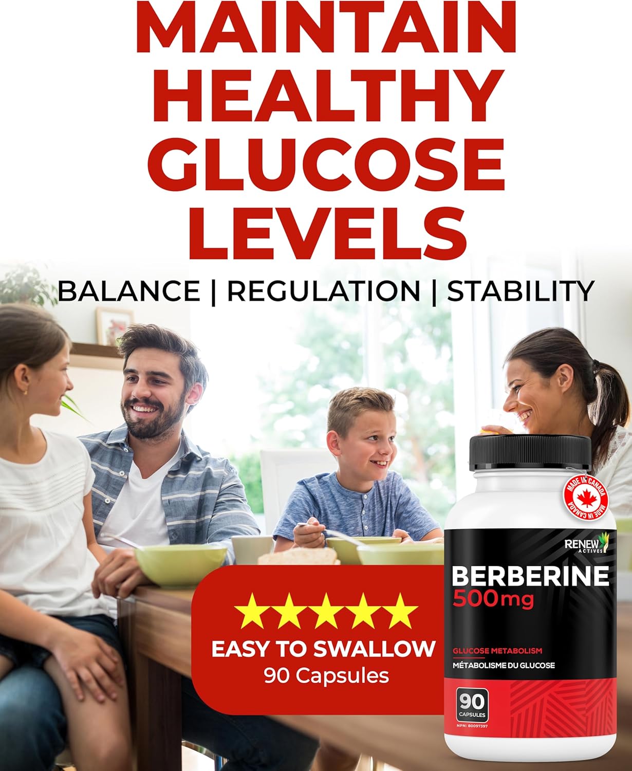 Renew Actives High Potency Berberine 500mg - 90 Capsules