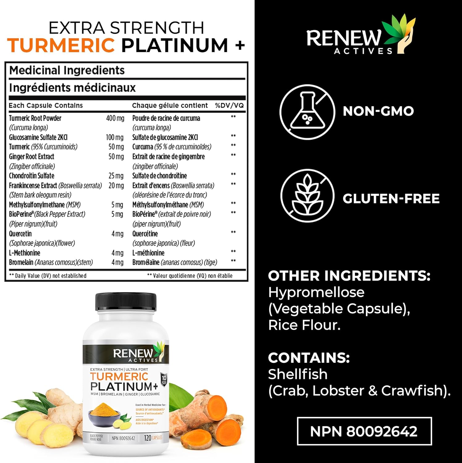 Renew Actives Turmeric Curcumin Supplement 120 Capsules