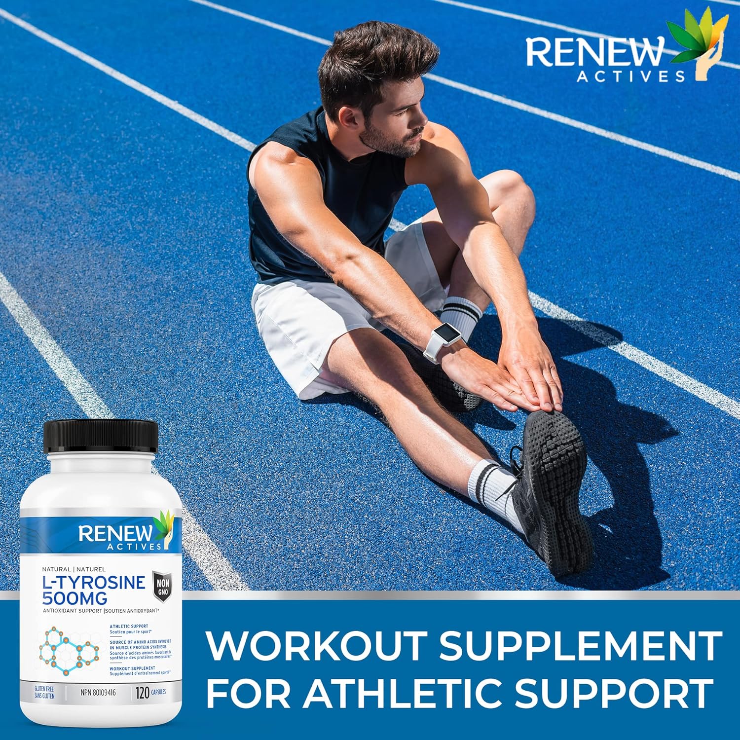 Renew Actives L-Tyrosine 500mg Capsules: 120 Vegan Easy to Swallow