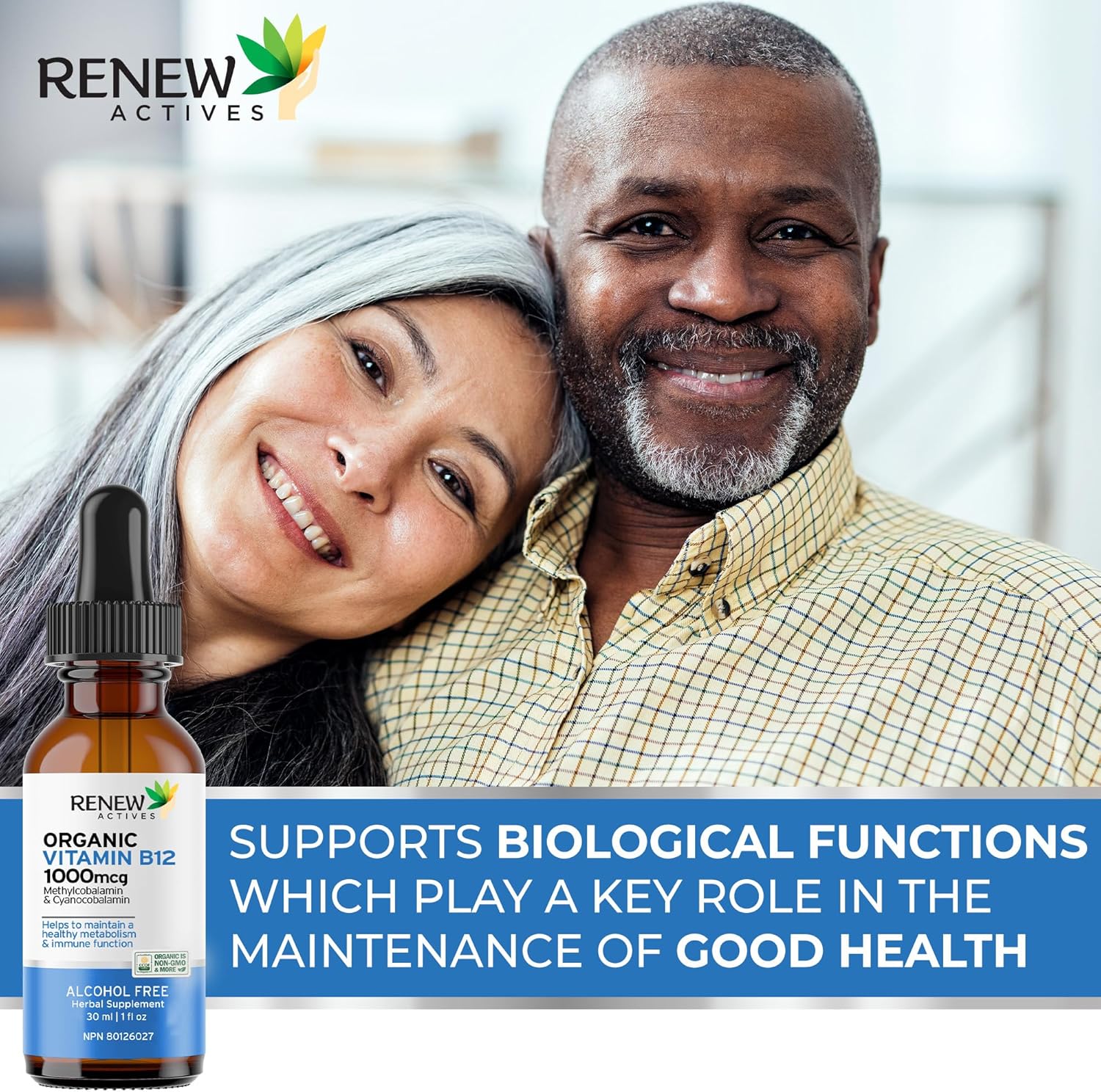 Renew Actives Premium B12 Liquid - Vegan Liquid Extract Supplement, 30ml
