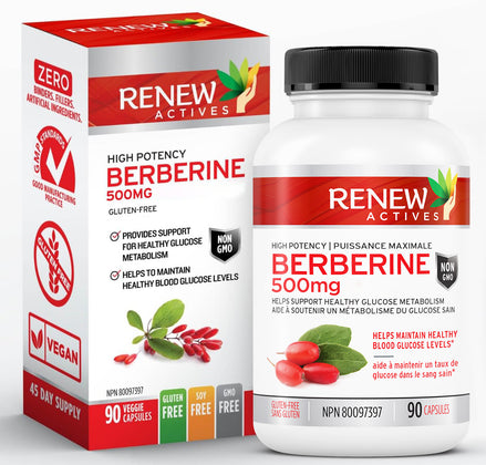 Renew Actives High Potency Berberine 500mg - 90 Capsules