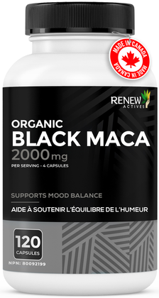 Black MACA Dietary Supplement Pills 1000mg - Gelatinized Peruvian Black Maca Root Powder