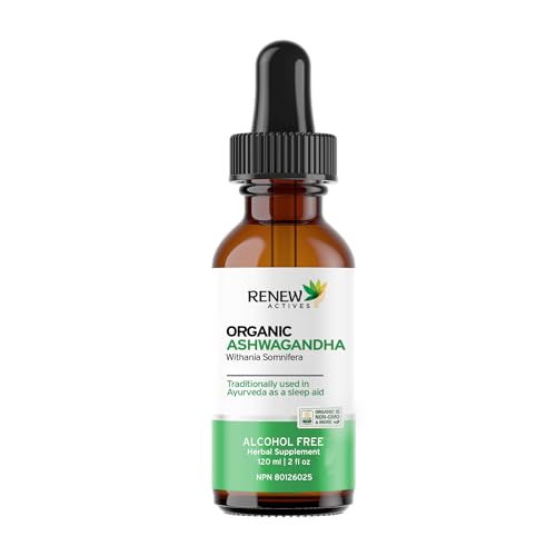 Renew Actives Ashwagandha Liquid - Cleansing Rejuvenative Tonic and Sleep Aid Supplement - 120 ml