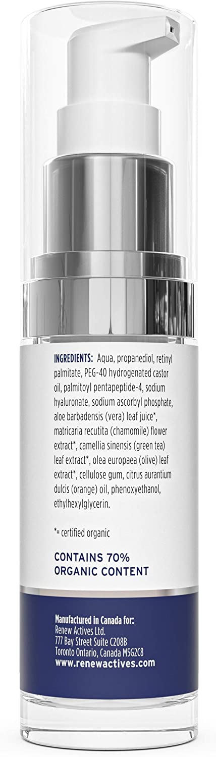 Renew Actives Retinol Serum for Face: Pure 1% Retinol Serum with Hyaluronic Acid