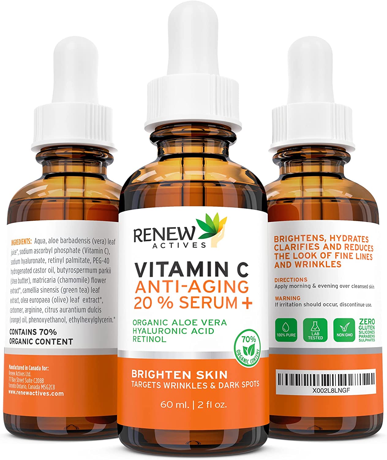 Renew Actives Vitamin C Serum – Anti-Aging Serum with Vitamin C, Hyaluronic Acid and Retinol