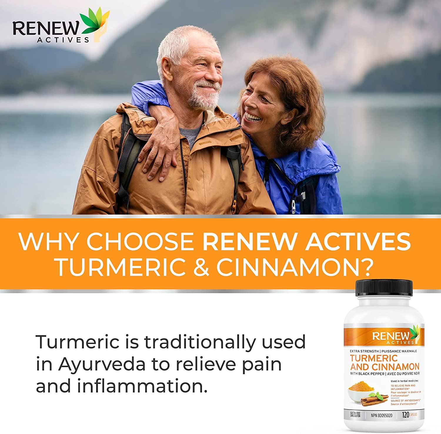 Renew Actives Turmeric Cinnamon Anti Inflammatory Supplement