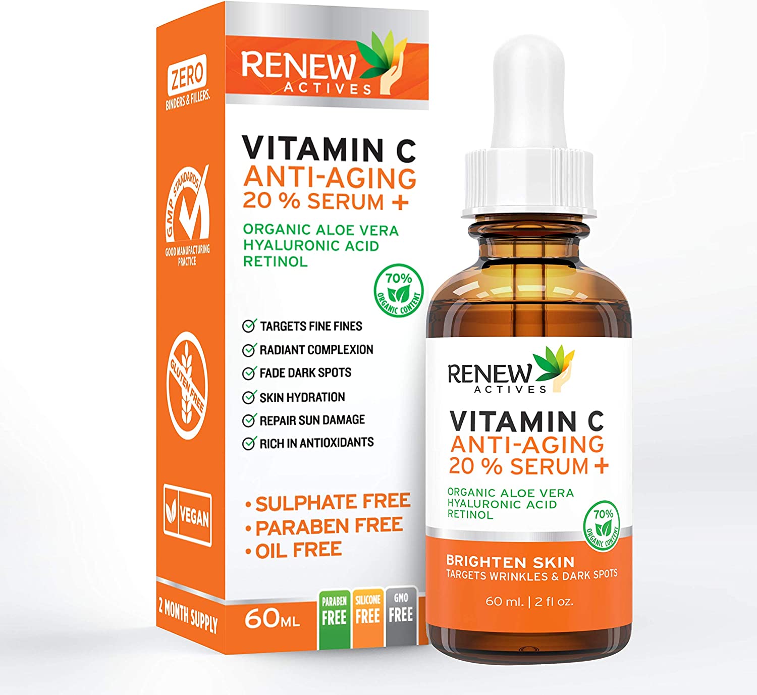 Renew Actives Vitamin C Serum – Anti-Aging Serum with Vitamin C, Hyaluronic Acid and Retinol – Face Serum for Wrinkles, Fine Lines and Dark Spots