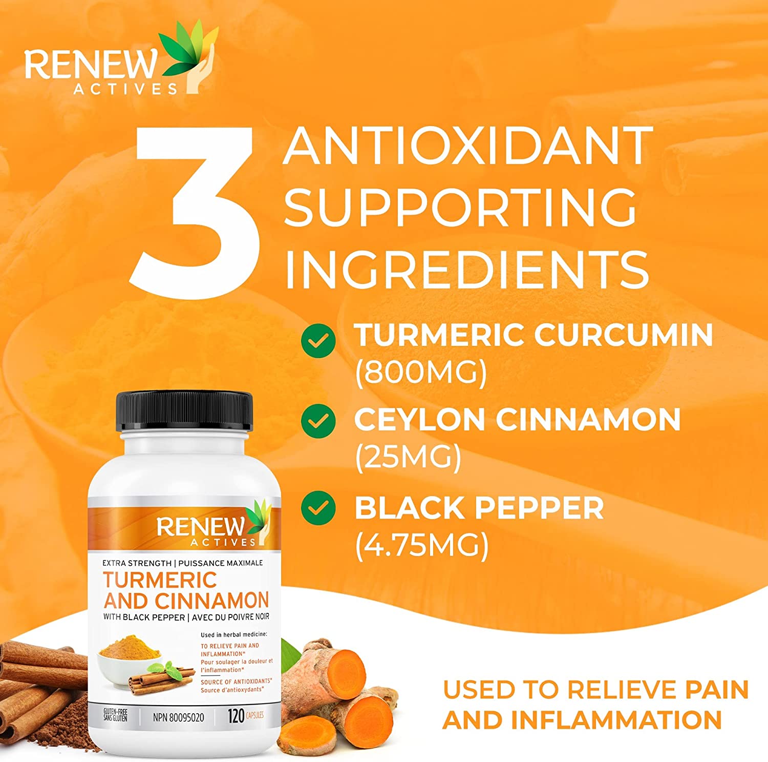 Renew Actives Turmeric Cinnamon Anti Inflammatory Supplement – Renew ...