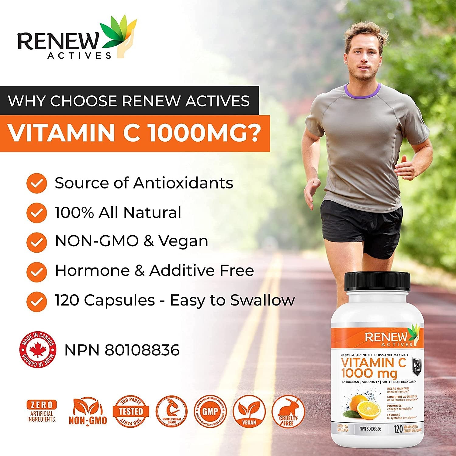 Renew Actives Vitamin C Supplement – High-Strength Vitamin C 1000mg